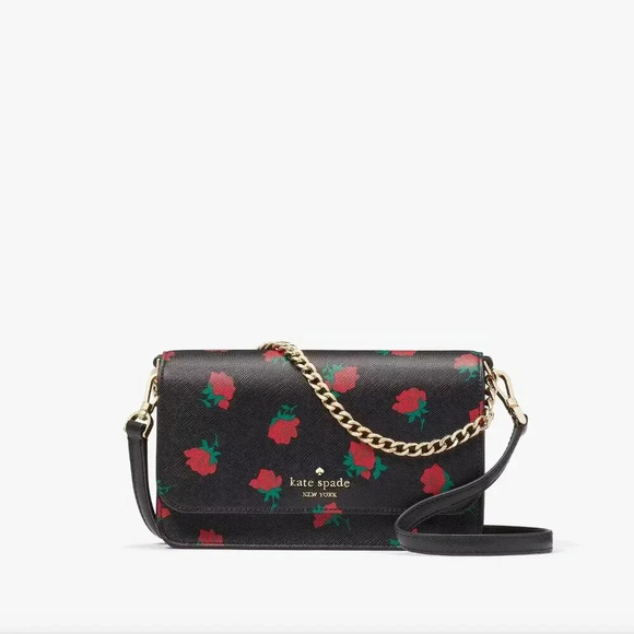 Kate Spade  Madison Rose Toss Printed Small Flap Crossbody NWT - Picture 6 of 11